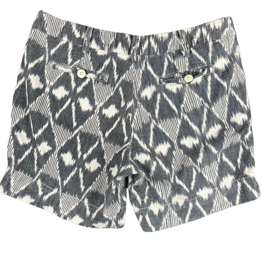 TRUE GRIT DRY GOODS Aztec Southwestern Shorts Black White Cotton Women’s Size 10
